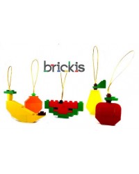 made with LEGO 
apple, pear, watermelon, mandarin and banana