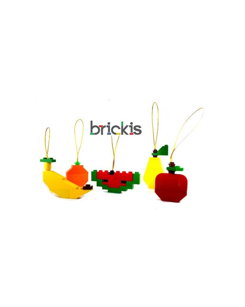 Hergestellt mit LEGO Apfel, Birne, Wassermelone, Mandarine und Banane