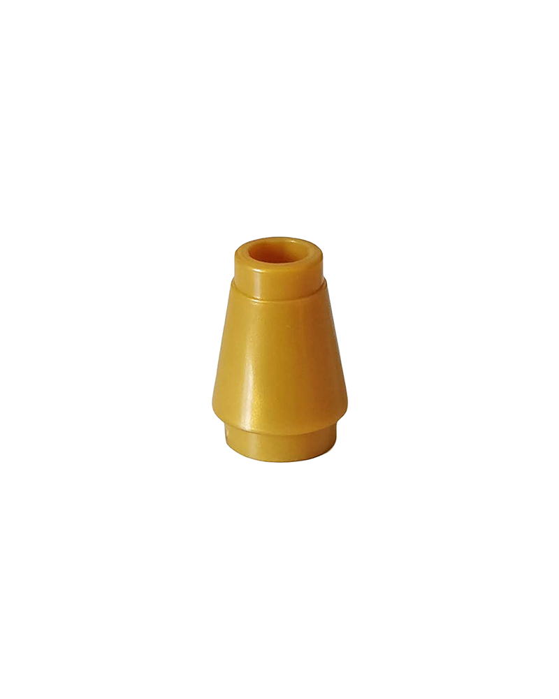 Pearl Gold Cone 1 x 1 w Top Groove QTY 5 LEGO Parts No 4589b 