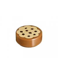 Tuile LEGO, ronde 1 x 1 biscuit avec des pépites de chocolat 98138pb014