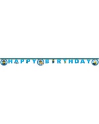 Banner Happy Birthday Lego City 2 meter papier blauw