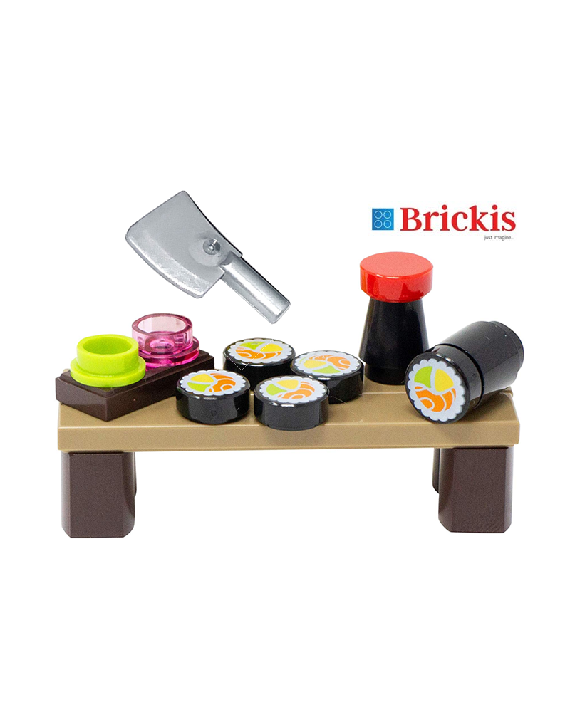 LEGO® Sushi Set + Tisch + Hackbeil für Koch