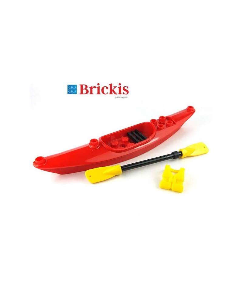 LEGO® rotes Kajak mit Paddel und Schwimmweste