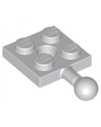 Plaque LEGO® modifiée 2 x 2 avec boule de remorquage gris bleuté clair 15456