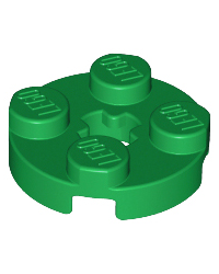 LEGO® Green Plate round 2 x 2 with Axle Hole 4032