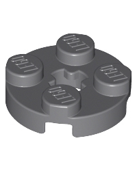 LEGO® dark bluish gray Plate round 2 x 2 with Axle Hole 4032