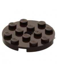 LEGO® Plate redondo marron oscuro 4x4 con Agujero 60474