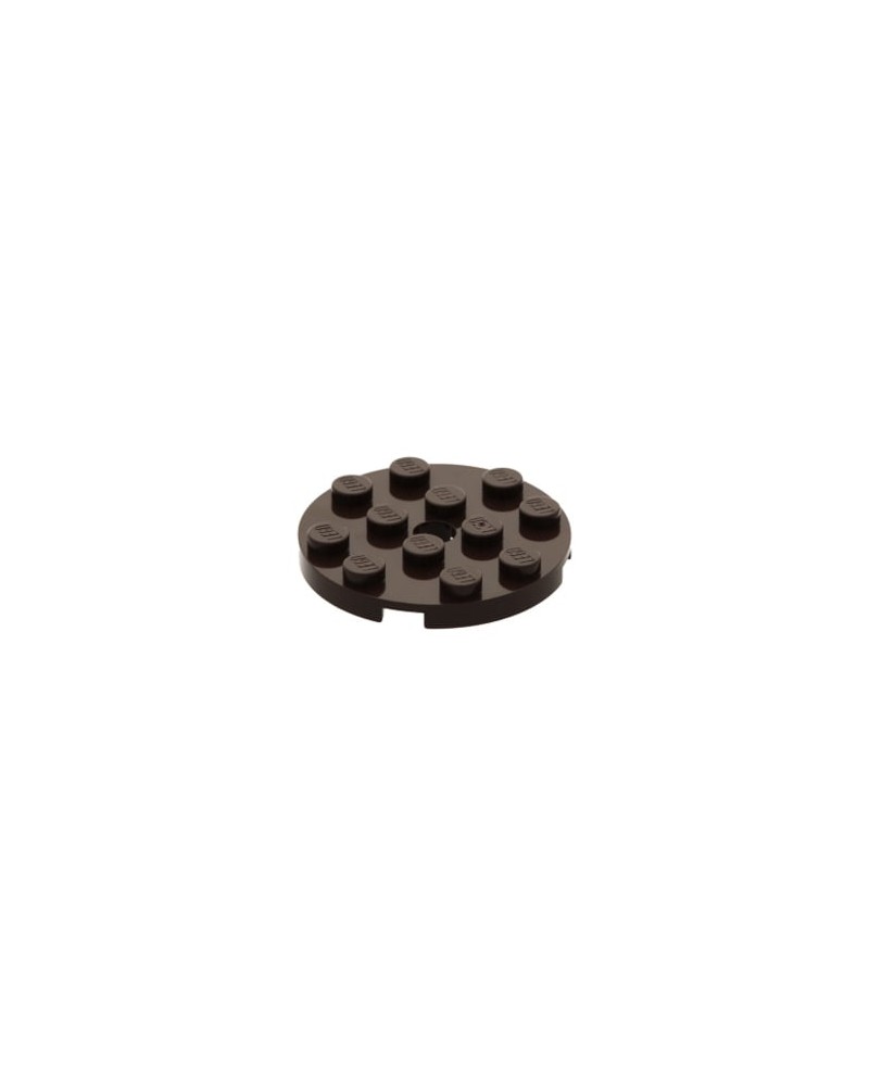 LEGO® donkerbruin Plaat Rond 4 x 4 met gat 60474