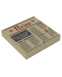 LEGO® Fliese 2 x 2 mit Nut mit Zeitung 'News' 3068bpb0951  bedruckt