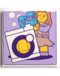 LEGO® Tile 6 x 6 minifiguur en wasmachine 10202pb024 gedrukt