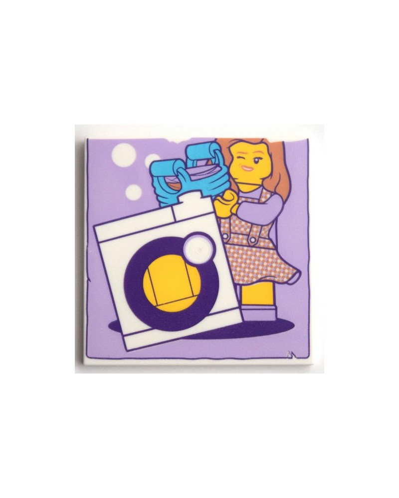 LEGO® Tile 6 x 6 minifiguur en wasmachine 10202pb024 gedrukt