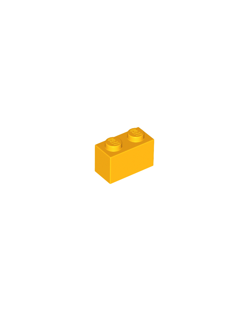 Brique LEGO® 1x2 orange clair brillant 3004