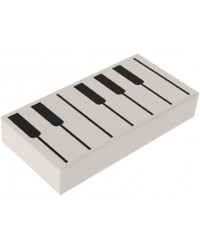 LEGO® witte tegel 1x2 met zwart-witte pianotoetsen 3069bpb0761