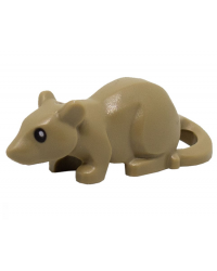 Lego New Dark Tan Rodent Rat Mouse with Black Eyes and White Pupils Pattern 