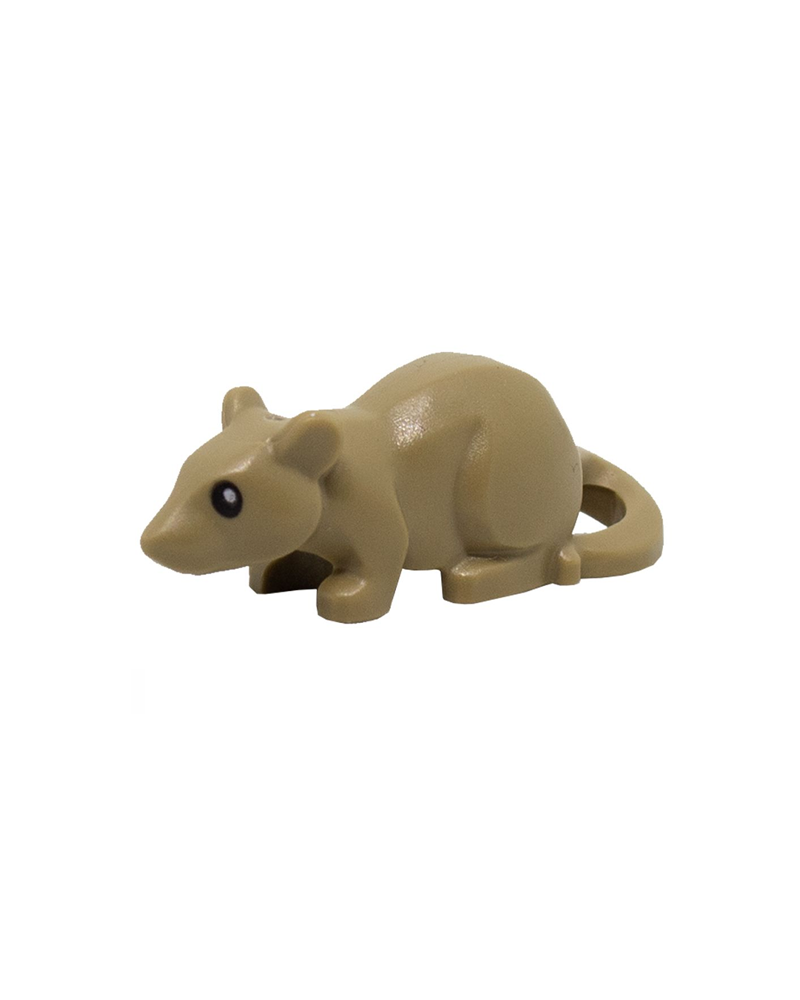 NEW Dark Tan Rat Mouse with Black and White Eyes LEGO Animal Scabbers 