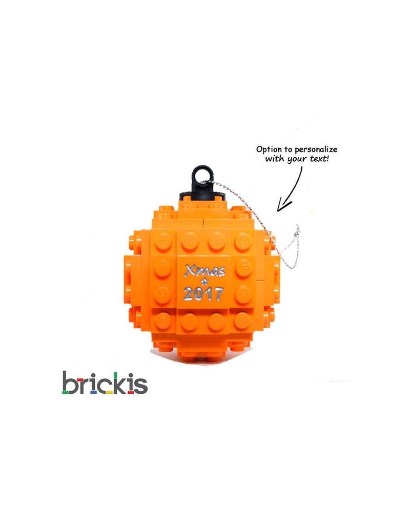 LEGO ® Kerstmis bal gegraveerd 2018 oranje