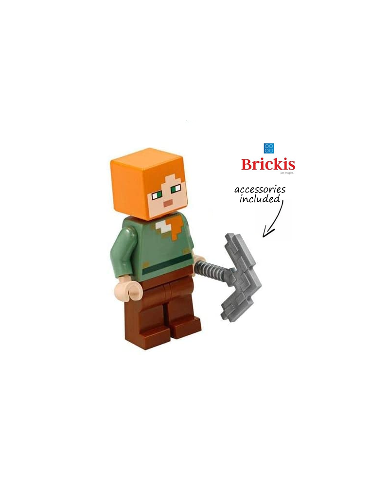 LEGO® Minecraft minifigure Alex avec pioche