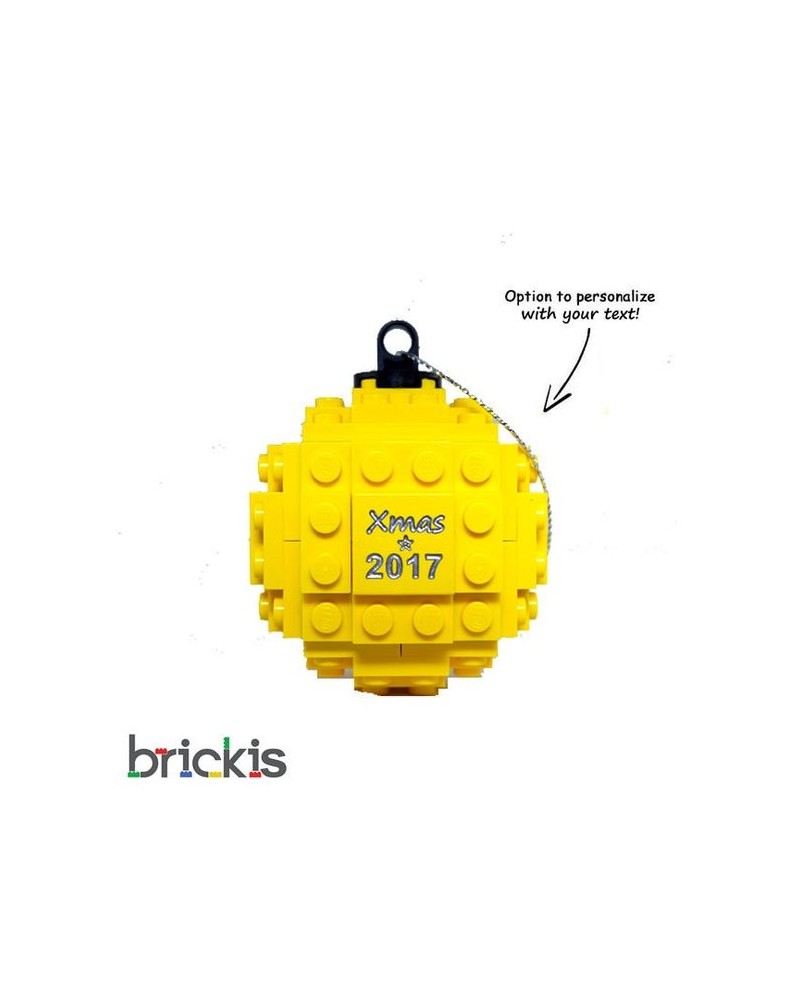 LEGO ® Kerstmis bal gegraveerd 2018 geel
