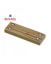 LEGO® tegel 1x3 houten plank met 4 spijkers voor timmerman