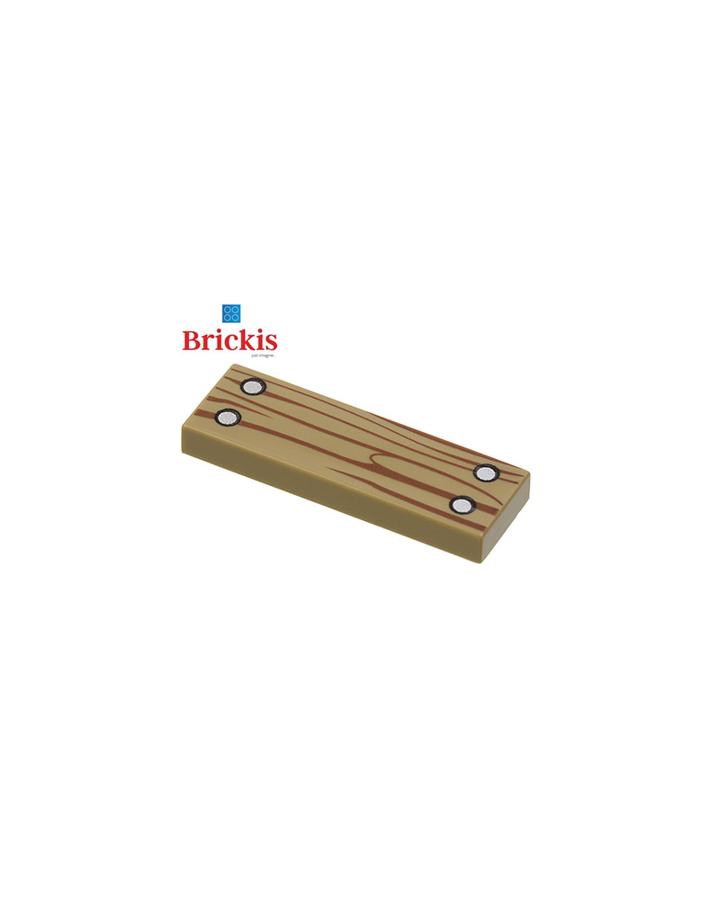LEGO® tile 1x3 wooden plank with 4 nails for carpenter
