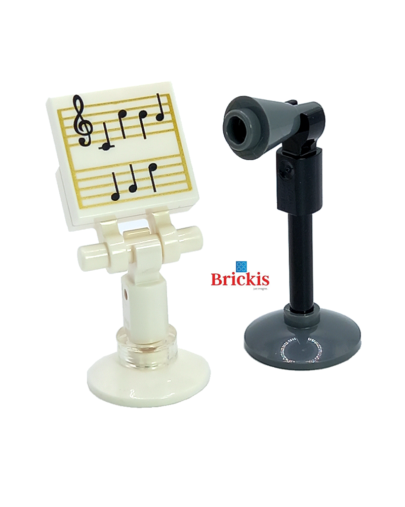 LEGO® Microphone stand with music score - notes