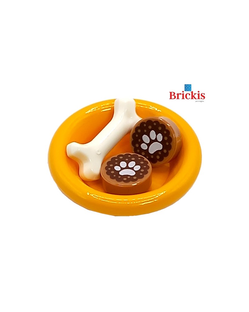 LEGO® Eetpot voor honden met hondenbrokken en een hondenbeen