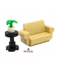 LEGO® couch sofa with table and plant mini set modular building