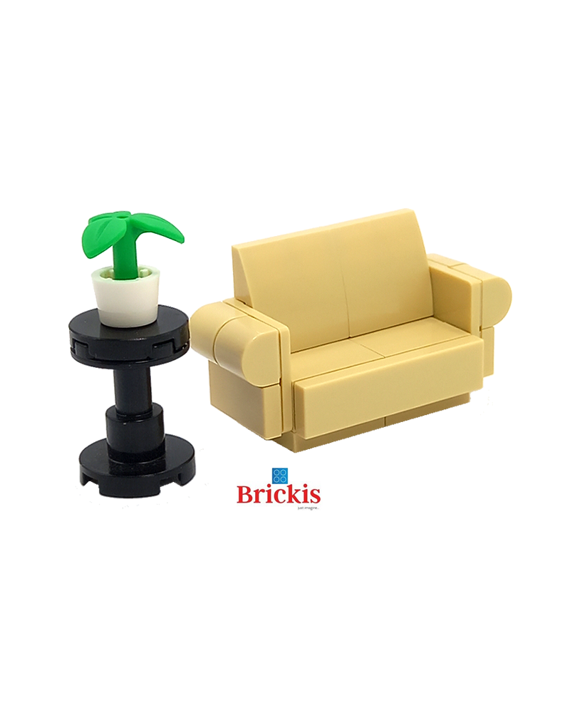 LEGO® couch sofa with table and plant mini set modular building
