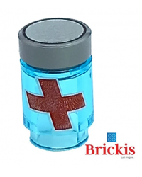 Flacon de médicaments LEGO® avec croix rouge