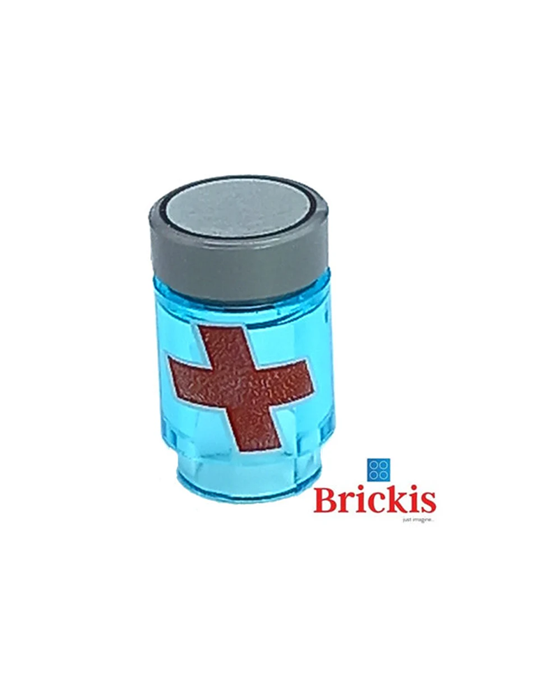 Flacon de médicaments LEGO® avec croix rouge