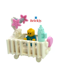 LEGO® Lit bébé avec minifigure bébé MOC