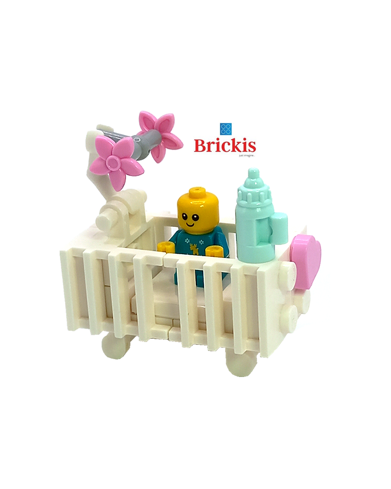 LEGO® Babybedje met baby minifiguur MOC