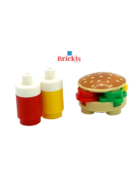 LEGO® hamburger burger végétarien avec du ketchup et de la moutarde