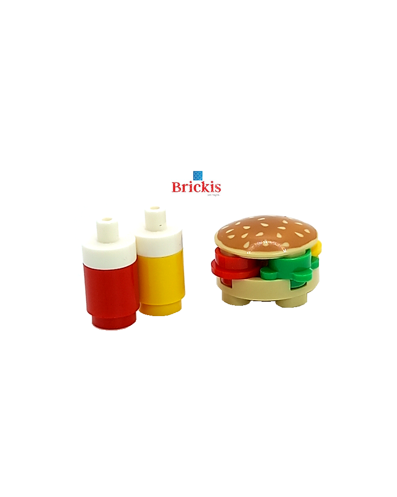 LEGO® Hamburger-Burger-Gemüse mit Ketchup und Senf