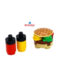 LEGO® hamburger burger avec du ketchup et de la moutarde
