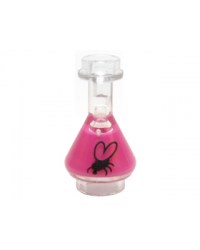 LEGO® Erlenmeyer Flask with Magenta Fluid and Black Fly