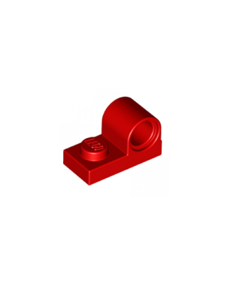 LEGO® Plate Modified 1 x 2 with Pin Hole red 11458
