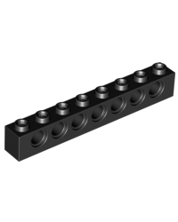 Ladrillo negro LEGO® Technic 1x8 con agujeros 3702