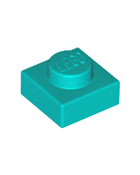 LEGO® plate dark turquoise 1x1 3024