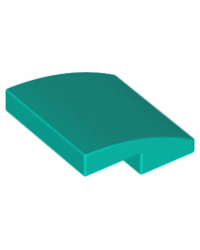 LEGO® donker turquoise dakpan gebogen 2x2 15068