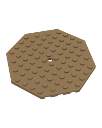 LEGO® Dark Tan plate Modified 10x10 Octagonal 89523