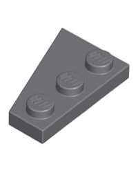 LEGO® Donker blauwachtig grijs Wig, Plaat 3x2 Rechts 43722