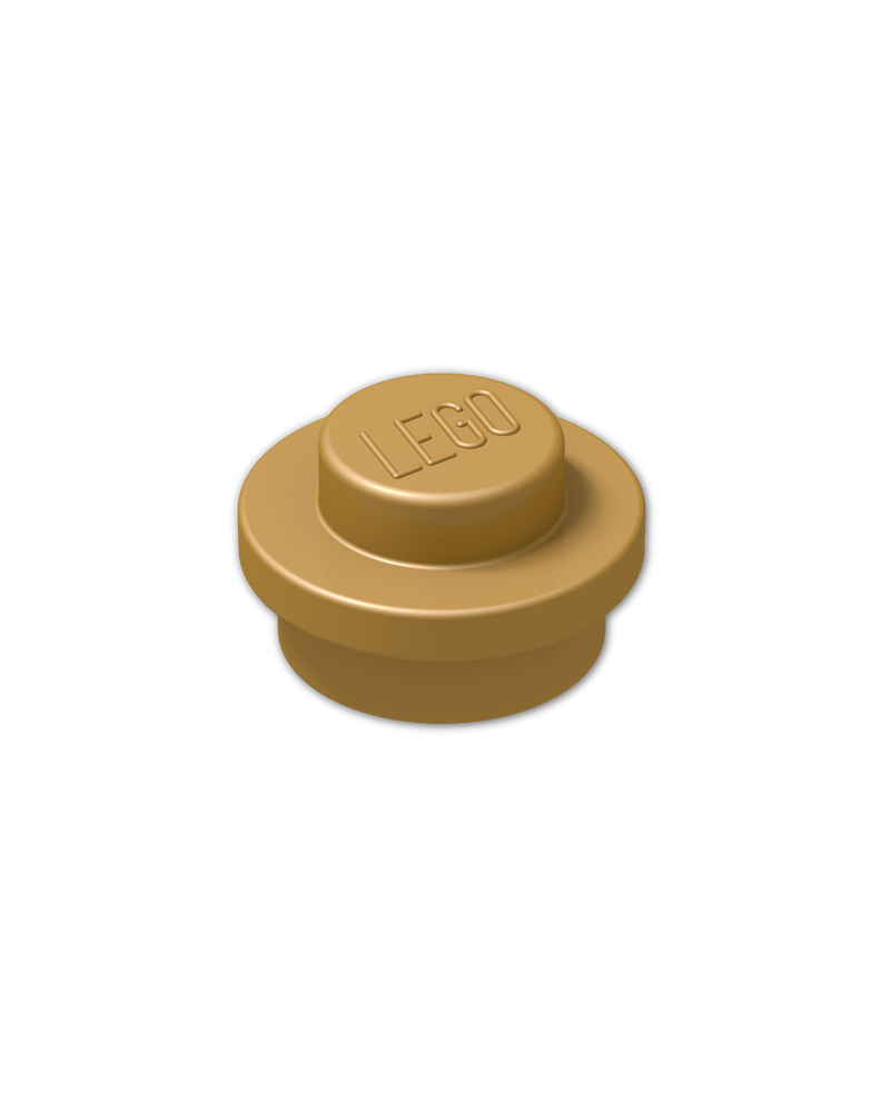LEGO pearl gold plate round 1x1 4073