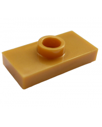 LEGO oro perla placa redondo modificado 1x2 con 1 espárrago 15573