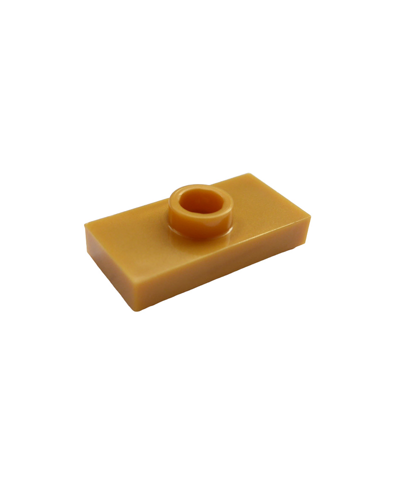 LEGO parel goud plaat rond aangepast 1x2 met 1 nop 15573