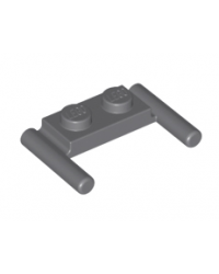LEGO® Donker blauwachtig grijs plaat aangepast 1x2 met stanggrepen 3839b