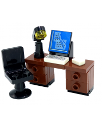 MADE OF LEGO BRICKS IT Desk Top Computer Table CD Mini Miniature Office  MOC 