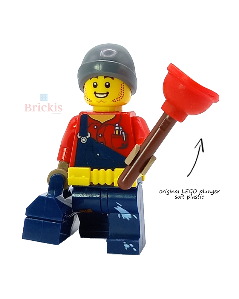 LEGO® minifigura plomero gasfitero con accesorios chico