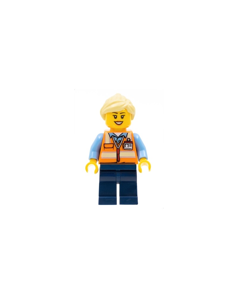 LEGO® minifigura chica trabajadora del tren