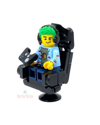 LEGO® MOC minifigure gamer + chaise de jeu